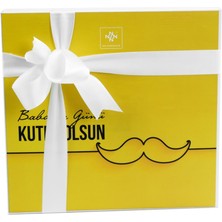 Nin Chocolate Babalar Günü Sarı Bıyık Desenli Madlen Çikolata (48 Adet)