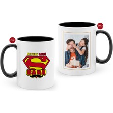 BK Kişiye Özel Babalar Günü Hediyesi Fotoğraflı Siyah Beyaz Kupa Bardak-78