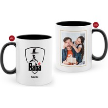 BK Kişiye Özel Babalar Günü Hediyesi Fotoğraflı Siyah Beyaz Kupa Bardak-16