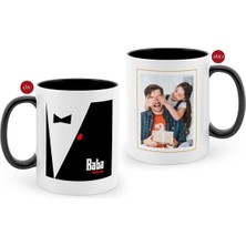 BK Kişiye Özel Babalar Günü Hediyesi Fotoğraflı Siyah Beyaz Kupa Bardak-13