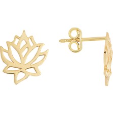 Altın Sepeti Altın Lotus Küpe