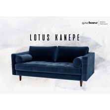 Gase House Minimal ve Bohem - Kadife Yeşil Kumaş - Lotus Ikili Kanepe