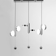 Vitale Edm Vitale LED Avize 3’lü Davul Gümüş Masaüstü