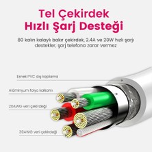 Shaza USB Type-C 2.4A Hızlı Şarj ve Data Kablosu 1m
