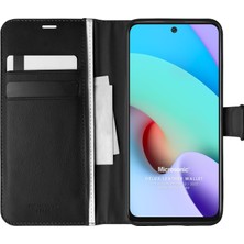 Microsonic Xiaomi Redmi 10 2022 Kılıf Delux Leather Wallet Siyah