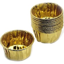 Pasta Market Cupcake Kalıbı Orta Boy 50*39 Sufle-Muffin Altın/gümüş (24 Adet)
