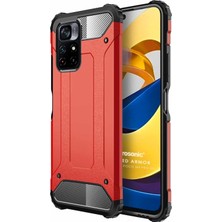 Microsonic Xiaomi Poco M4 Pro Kılıf Rugged Armor Kırmızı