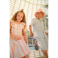 DeFacto Kız Çocuk Esnek Carmen Yaka Kısa Kolsuz Poplin Elbise W7763A622SM