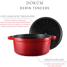 Voeux L'amour Derin Döküm Tencere 24 cm. Kırmızı