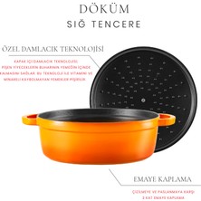 Voeux Amusant Sığ Döküm Tencere 28 cm. Turuncu