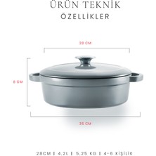 Voeux Gracieuse Sığ Döküm Tencere 28 cm Gri