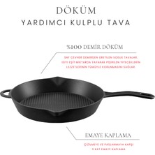 Voeux Elegance Yardımcı Kulplu Döküm Tava 28 cm Siyah