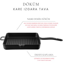 Voeux Elegance Döküm Kare Tava 25 cm Siyah