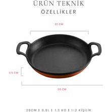 Voeux Amusant Yuvarlak Döküm Sahan 22 cm. Turuncu ve Nihale