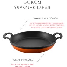 Voeux Amusant Yuvarlak Döküm Sahan 22 cm. Turuncu ve Nihale