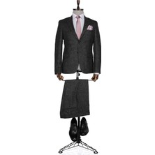 Buenza Ekose Julien Slim Fit Siyah Erkek Takım Elbise