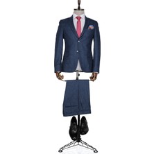 Buenza Ekose Julien Slim Fit Lacivert Erkek Takım Elbise