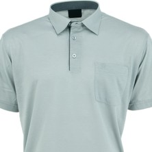 Oppland Erkek Cepli Kısa Kollu Düz Renk Normal Kesim Pamuklu Kumaş Gömlek Yaka T-Shirt