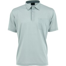 Oppland Erkek Cepli Kısa Kollu Düz Renk Normal Kesim Pamuklu Kumaş Gömlek Yaka T-Shirt