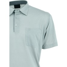 Oppland Erkek Cepli Kısa Kollu Düz Renk Normal Kesim Pamuklu Kumaş Gömlek Yaka T-Shirt
