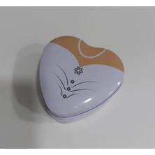 Es Dekor Metal  Kalp Şeklinde Küçük Aksesuar Kutu 7 x 3 cm