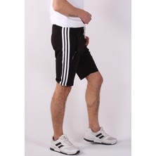 Black Steel 2 Iplik Yanları Şeritli  Erkek ŞORT-2235