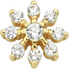 Altın Sepeti Sekiz Köşe Yıldız Altın Tragus