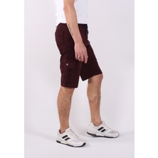 Black Steel Yanları Kargo Cepli  Gabardin Erkek ŞORT-7000