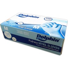 Dolphin Nitril Pudrasız Eldiven Medium Mavi 100’lü 20 Paket