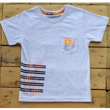 Tanem Kids Kısa Kollu Erkek Çocuk T-Shirt 5-7 Yaş Gri