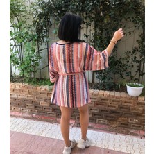 Carinox Renkli Missoni Desen Kimono