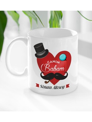 BK Kişiye Özel Canım Babam Tasarımlı Beyaz Kupa Bardak - Model 4