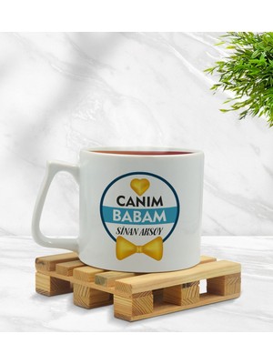 BK Kişiye Özel Canım Babam Tasarımlı Middle Beyaz Kupa Bardak - Model 1