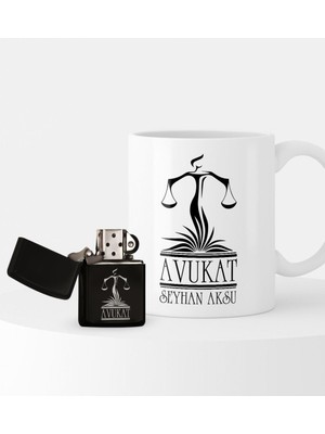 BK Kişiye Özel Avukat Temalı Çakmak ve Kupa Hediye Seti - 9