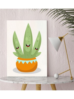 Bk Gift Kaktüs Tasarımlı Kanvas Tablo 30 x 50 cm - 15