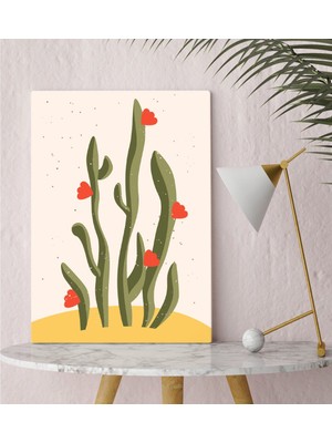 Bk Gift Kaktüs Tasarımlı Kanvas Tablo 30 x 50 cm - 22