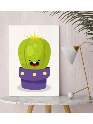 Bk Gift Kaktüs Tasarımlı Kanvas Tablo 30 x 50 cm - 17