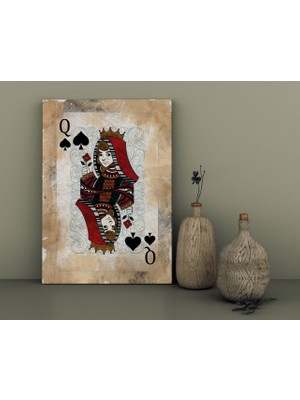Bk Home Iskambil Maça Kız Tasarımlı Kanvas Tablo 30 x 50 cm - 1