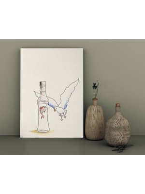 Bk Home Rakı Tasarımlı Kanvas Tablo 30 x 50 cm - 9