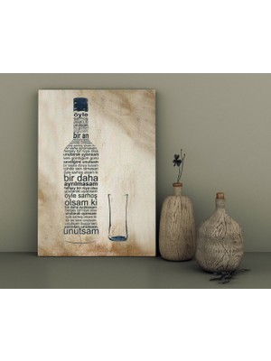 Bk Home Rakı Tasarımlı Kanvas Tablo 30 x 50 cm - 8