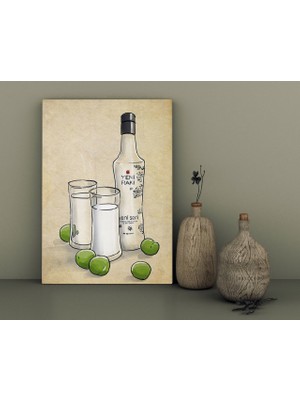 Bk Home Rakı Tasarımlı Kanvas Tablo 30 x 50 cm - 6