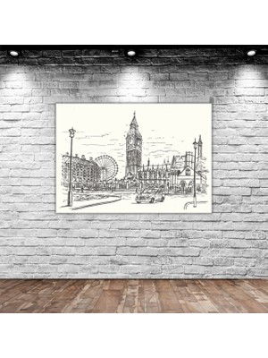 Bk Home Londra Manzara Kanvas Tablo 30 x 50 cm - 1