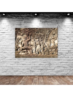 Bk Home Duvar Oyma Tasarımlı Kanvas Tablo 30 x 50 cm - 6