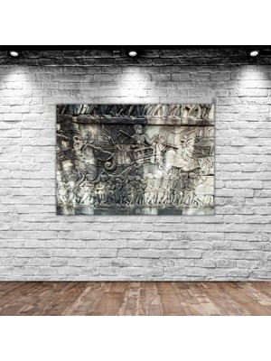 Bk Home Eski Khmer Duvar Oyma Tasarımlı Kanvas Tablo 30 x 50 cm - 2