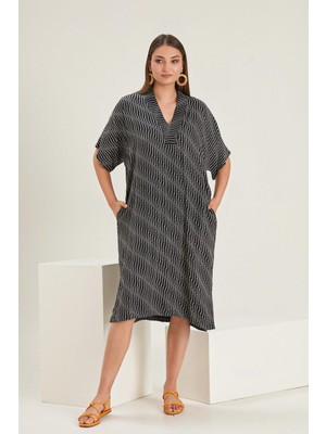 Alexander Gardi V Yaka Cepli Salaş Elbise (B22-288B)