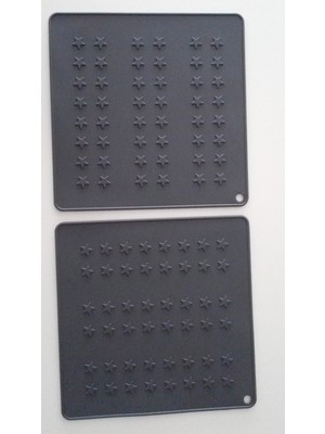 ByBirgül  Slilikon Yıldız Antrasit Nihale 17x17 cm (2li) Airfryer Pişirme Matı