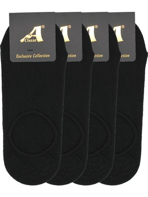A Classe Pike Örgü Patik-Çetik Siyah Çorap (Spor Ayakkabıdan Görünmez)