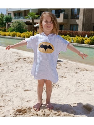 Stylishome Yarasa Çocuk 4 Katlı Müslin Bornoz Panço Plaj Banyo