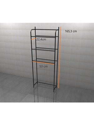 Uyan Ev Ürünleri Metal Ayaklı 3 Raflı Klozet Üstü Askılık