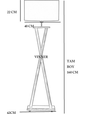 Vinner Jakarta Ahşap x Modern Lambader  Krom Şeritli